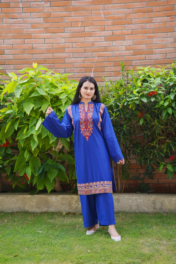 Luxury Embroidered Co-ord Set-2pc Shirt and Trouser/Stitched
